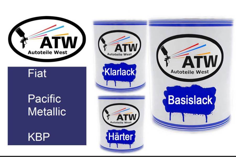 Fiat, Pacific Metallic, KBP: 1L Lackdose + 1L Klarlack + 500ml Härter - Set, von ATW Autoteile West.
